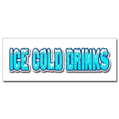 ICE COLD DRINKS 1 DECAL Sticker Drink Cart Stand Cola Lemonade Iced Tea